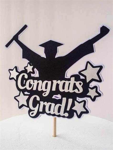 Graduation Cake Topper Congrats Grad 1 Cake Topper Pick Etsy