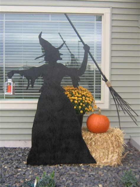 Diy Witch Silhouette Halloween Outdoor Decorations Halloween Diy