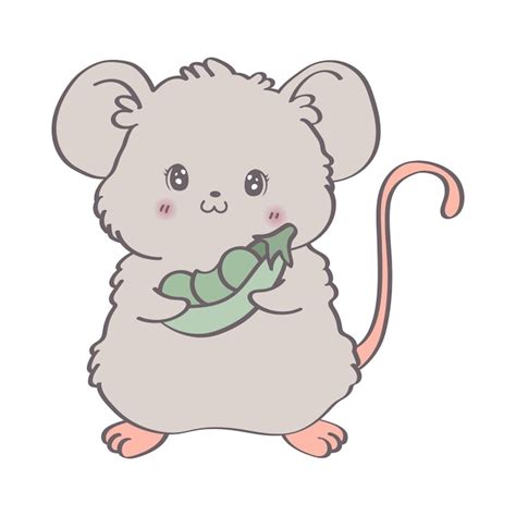 Premium Vector Clipart Drawing Rat A Funny Cartoon Mouse Stands With