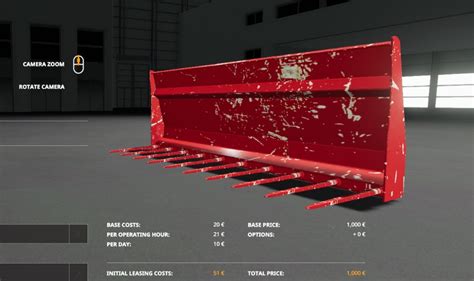Мод Ковш красный 2500л для Farming Simulator 2019 Fs 19 Экскаваторы и