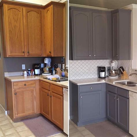 How to paint laminate cabinets before after use old kitchen. Top 10 Pictures Of Painted Kitchen Cabinets Before And ...
