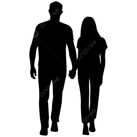 Couple Black Silhouette Holding Hands