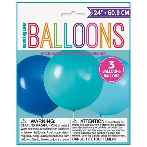 Big Latex Balloons 24 In Blue And Teal 3ct
