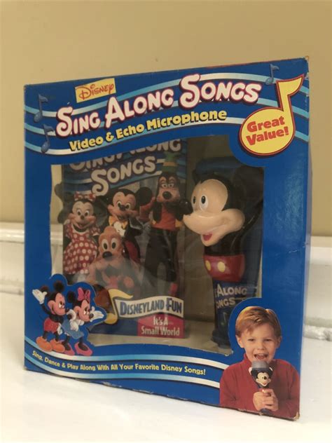 🔴 Disney Sing Along Songs Vhs And Microphone Disneyland Fun Small World