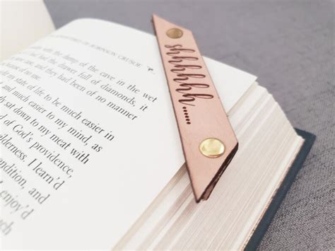 leather bookmark with phrase custom personalized bookmark etsy