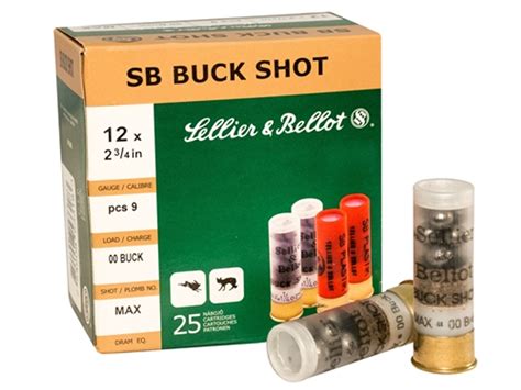 sellier and bellot 12 gauge shotgun ammo 2 3 4 1 1 8 oz 00 buckshot 9 pellet