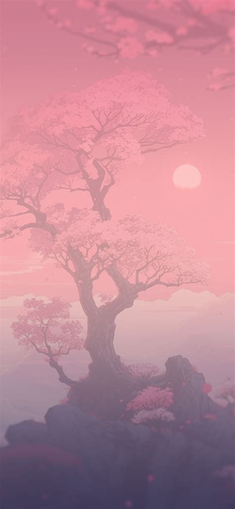 Sakura And Clouds Pink Anime Wallpapers Sakura Wallpaper Phone