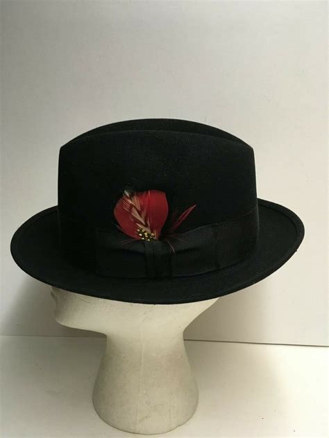 Vintage Royal John B Stetson Black Felt Fedora Hat S Gem