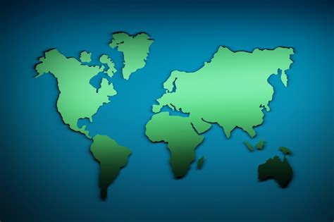 World Map In Green And Blue Photo Premium Download