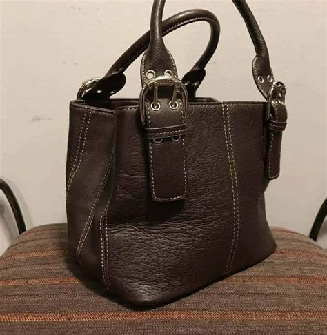 Tignanello Genuine Pebble Leather Medium Brown Purse Hand Bag Remijewels