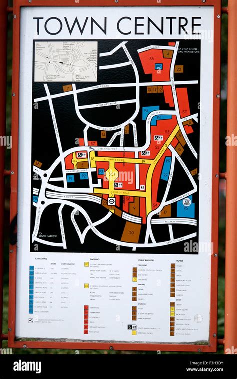 Harrow Town Centre Map At Harrow On The Hill London Uk United Kingdom F3H3DY 