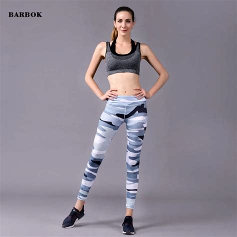 Barbok 2017 Printing Womens Yoga Pants High Waist Female Gym Fitness