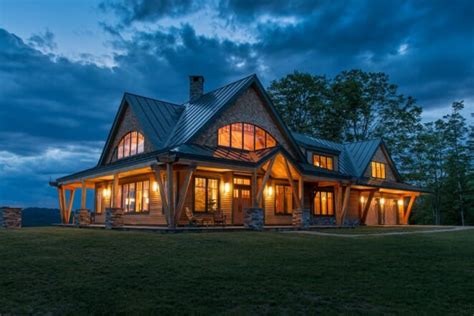 The perfect smaller post and beam home! Night Pasture Farm | Chelsea VT | Modern Timber Home