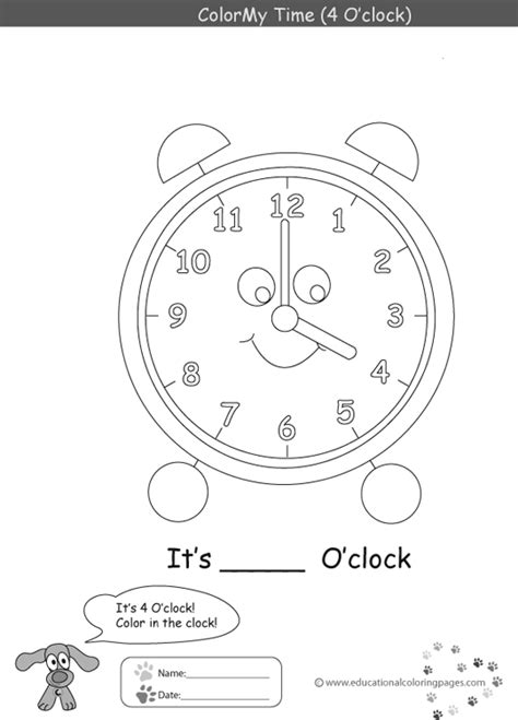 Timeworksheets4 Free Educational Coloring Pages