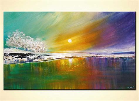 Painting For Sale Modern Landscape Art Lake Trees And