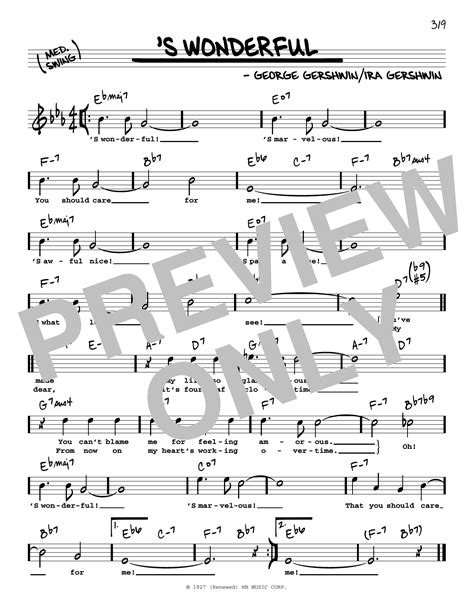 S Wonderful High Voice Sheet Music George Gershwin Real Book Melody Lyrics And Chords