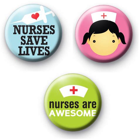 Set Of 3 Nurse Badges Kool Badges