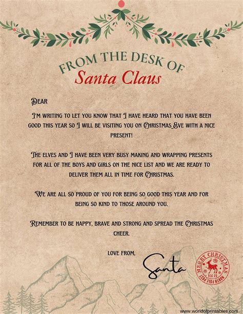 Free Printable Santa Letter Templates You Can Customize Canva Atelier