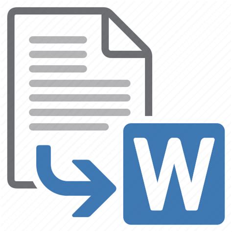 Convert Document Export Extension File Processing Word Icon