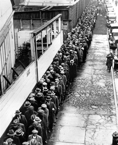 1932 New York City During The Great Depression Unemployed Men Stand