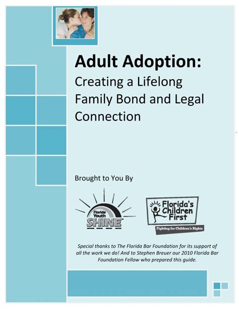 Adult Adoption Brochure And Forms Floridas Children Firstfloridas