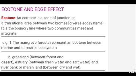 Ecotone And Edge Effect Edge Species Youtube