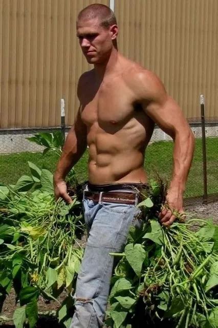 Shirtless Male Athletic Muscular Beefcake Blue Collar Worker Photo X D Picclick