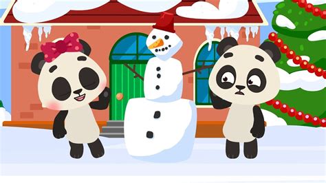 Panda Kids Make Snowman Fun Cartoon For Baby Youtube