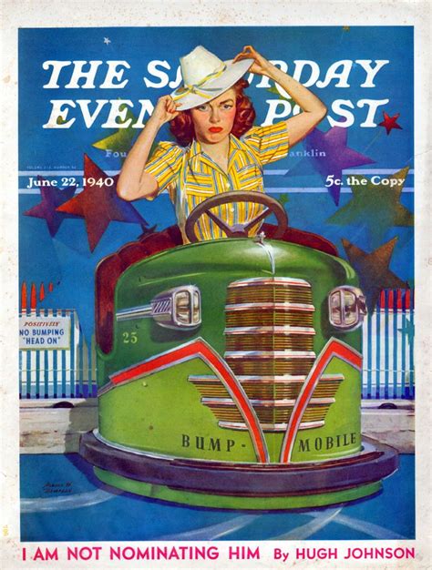 1940 Saturday Evening Post Magazine Cover Bumper Cars 264