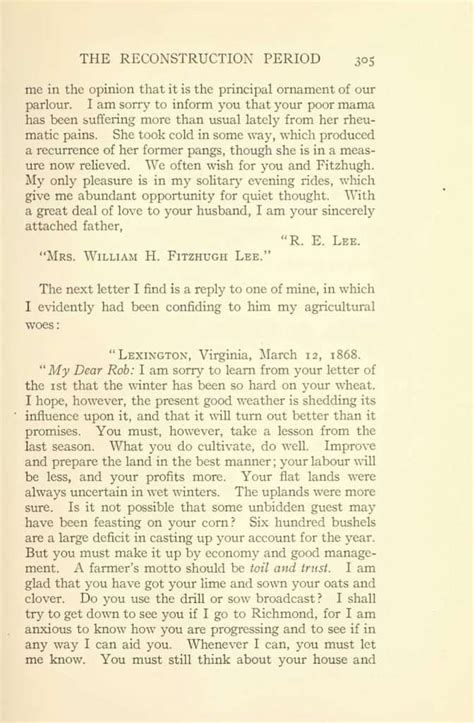 Letter From Robert E Lee To Robert E Lee Jr March 12 1868