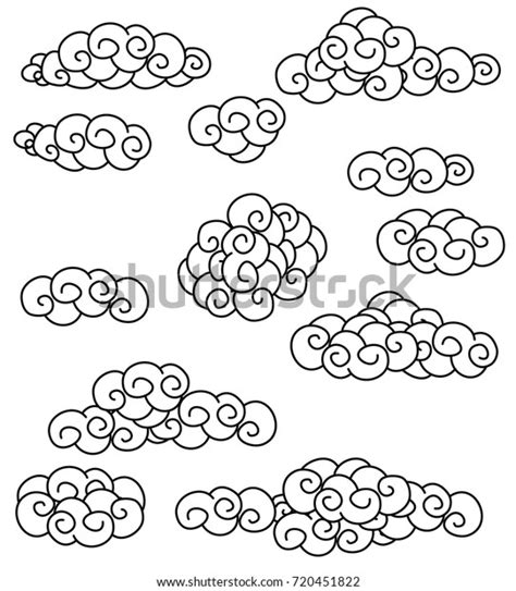 Chinese Cloud Tattoo Design Stock Vector Royalty Free 720451822
