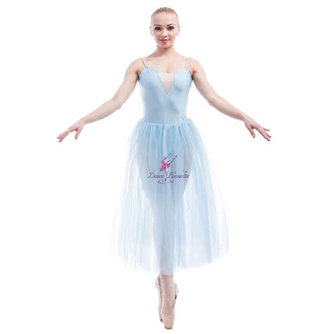 Adult European Original Single Female Ballet Performance Dress Veil Sky Blue Ballet Dancing