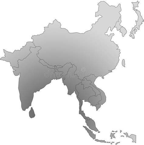 South East Asia Map Black And White Image Illustration Of South East