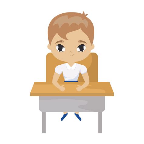 Boy Sitting At Desk School Kids Images Kids Clipart C