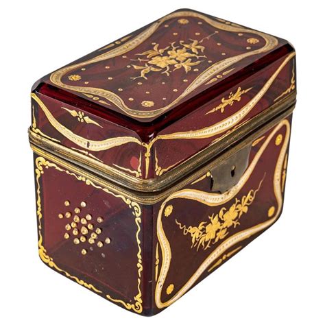 bohemian crystal box 19th century for sale at 1stdibs