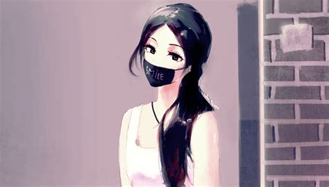 Anime Girls With Black Masks Wallpapers Wallpaper Cave