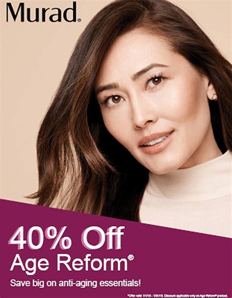 40 off age reform products combat the signs of aging skin with murad age reform™ products