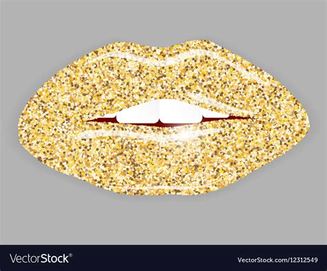 open mouth with gold lips royalty free vector image