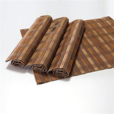 Bamboo Placemats Set Of 4 Eco Friendly Table Mats 40x30cm Brown