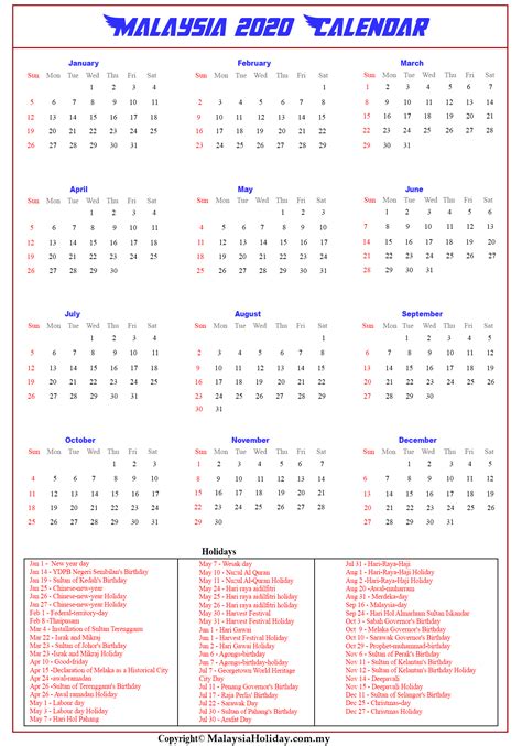 2022 Malaysia Public Holiday 🌈public Holidays In Malaysia For 2022