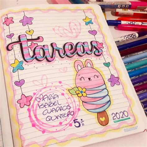 A Notebook With The Words Tarress Written On It And Some Crayons Next To It