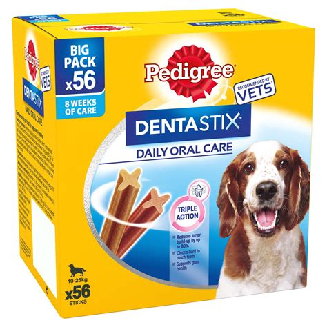 56 Pedigree Daily Dentastix Dental Sticks Dog Treats Medium Dog Chews