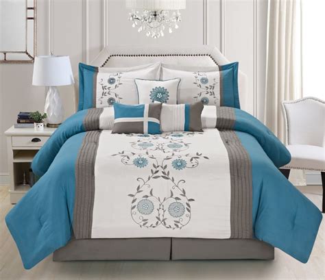 4 Units Of Mia King Teal 7 Piece Comfy Bedding Set Comforters And Bed