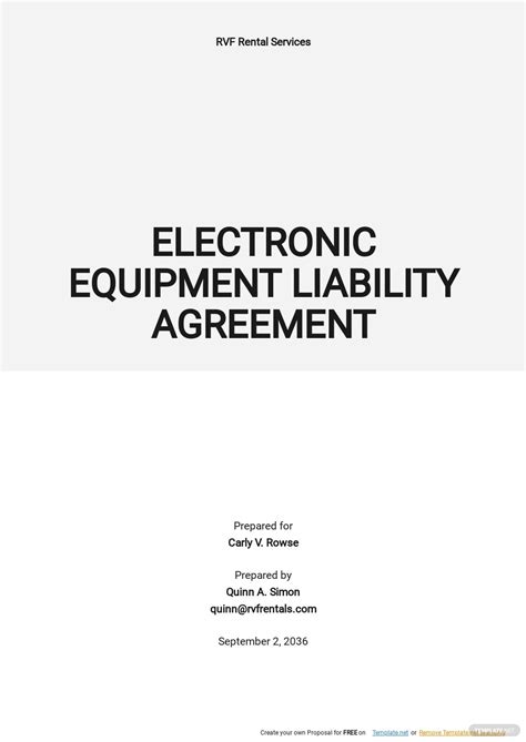 Electronic Equipment Liability Agreement Template Free Pdf Template Net