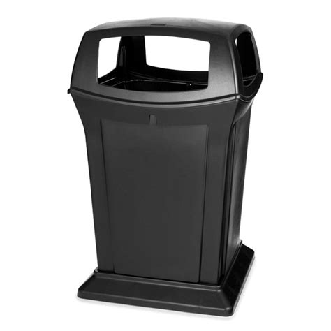 Rubbermaid Roughneck 45 Gal Black Wheeled Trash Can With Lid 2008188 The Home Depot
