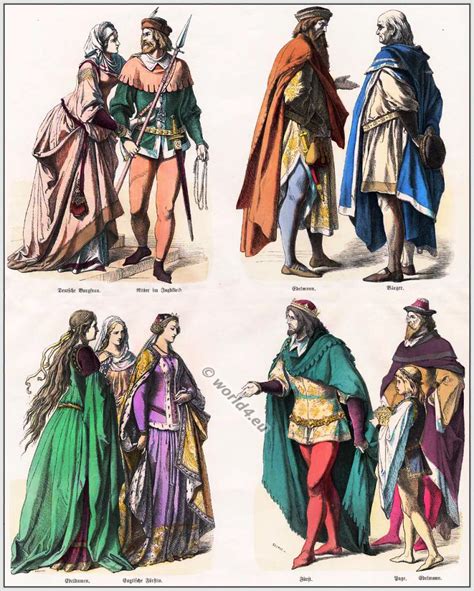 Medieval Clothing Of German And English Nobility 14th Century
