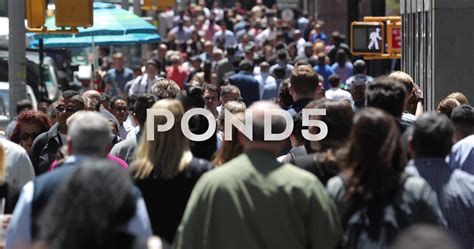 Crowd of commuter people walking on street in New York City slow motion Stock Footage,#walking# ...