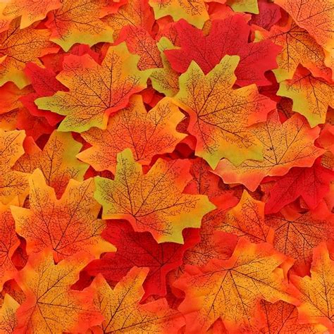 Naler Artificial Maple Leaves Fall Colored Silk Maple