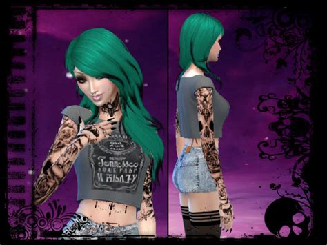 Skull And Roses Tattoo Sleeve By Maruchanbe At Tsr Sims 4 Updates