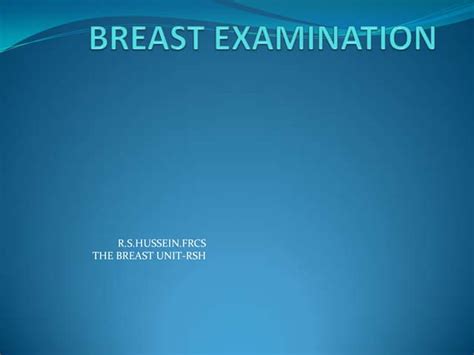 Breast Examination Ppt